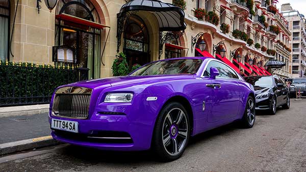A Purple Rolls-Royce Wraith